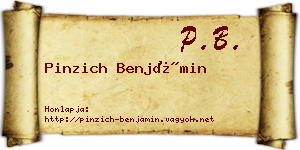 Pinzich Benjámin névjegykártya
